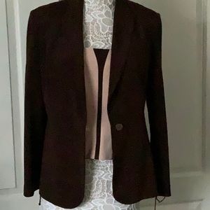 Vera Cristina Blazer with Top Brown Silk Size M